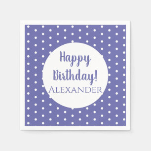 Naam Modern Paarse Polka Dots Birthday Party Servet