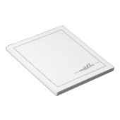 Naam modern zwart-wit meisjesscript notitieblok (Schuin)