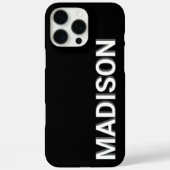 Naam modern zwart-wit monogram Case-Mate iPhone case (Achterkant)