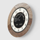 Naam moderne houten palet grote klok (Hoek)