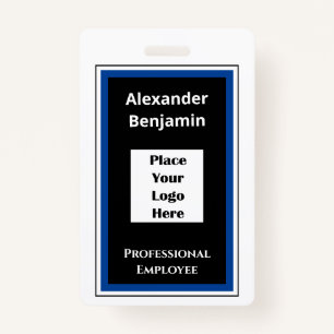 Naam moderne werknemer Logo Streepjescode-ID Badge