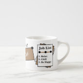 Naam monogram chill relax wees gelukkig bruin espresso kop (Rechts)