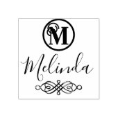 Naam monogram en script - Personaliseren Rubberstempel (Afrduk)