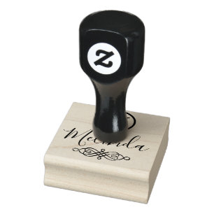 Naam monogram en script - Personaliseren Rubberstempel