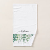 Naam Monogram Eucalyptus Griekenland Bad Handdoek (Handdoek)