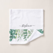 Naam Monogram Eucalyptus Griekenland Bad Handdoek (Wasdoekje)