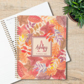 Naam Monogram Fall Leaves Planner