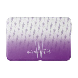 Naam Monogram Farmhouse Lavender Flower Pattern Badmat