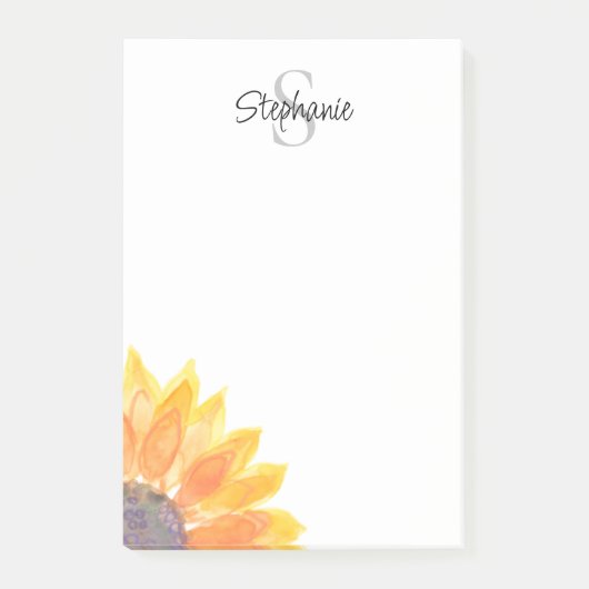 Naam Monogram Floral Post-it® Notes (Voorkant)