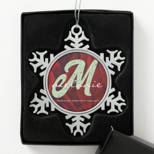 Naam Monogram Gepersonaliseerde Kerst Ornament (Kistje)