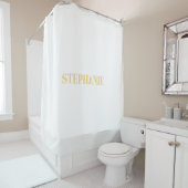 Naam Monogram Gold White Elegant Classy Custom Douchegordijn (In situ)