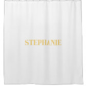 Naam Monogram Gold White Elegant Classy Custom Douchegordijn (Voorkant)