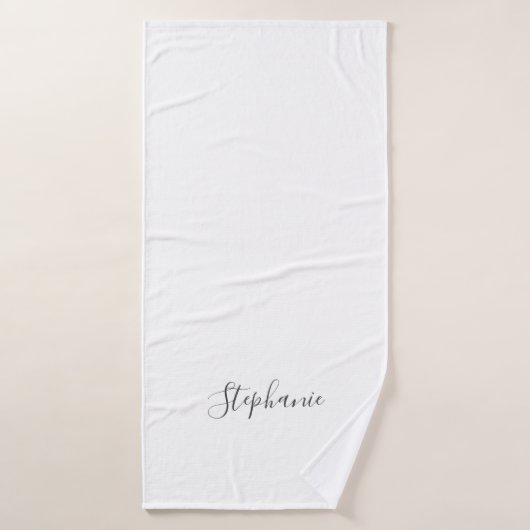 Naam Monogram grijs Witte Aangepast Eenvoudig mini Badhanddoek (Badhanddoek)