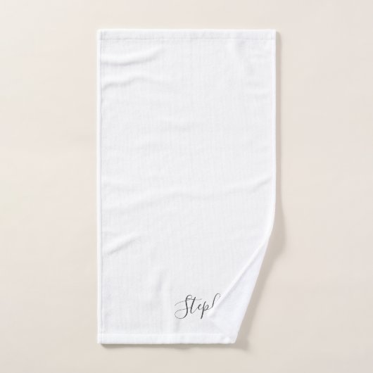 Naam Monogram grijs Witte Aangepaste Kleur Elegant Bad Handdoek (Handdoek)