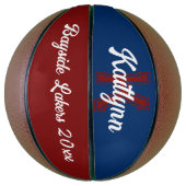 Naam monogram, initiaal en team maroon basketbal (Verticaal)