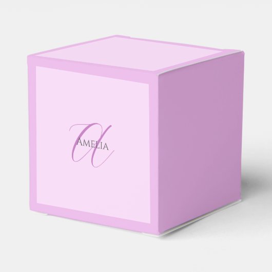 Naam Monogram Initiaal Letter Orchidee & Lila Bedankdoosjes (Achterkant)