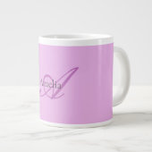 Naam Monogram Initiaal Letter Orchidee & Lila Extra Grote Beker (Voorkant rechts)