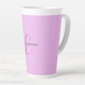 Naam Monogram Initiaal Letter Orchidee & Lila Latte Mok (Rechterhoek)