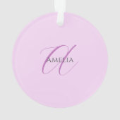 Naam Monogram Initiaal Letter Orchidee & Lila Ornament (achterkant)