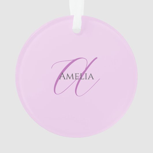 Naam Monogram Initiaal Letter Orchidee & Lila Ornament (achterkant)