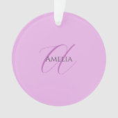 Naam Monogram Initiaal Letter Orchidee & Lila Ornament (voorkant)