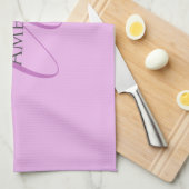 Naam Monogram Initiaal Letter Orchidee & Lila Theedoek (Quarter Fold)