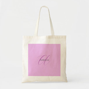 Naam Monogram Initiaal Letter Orchidee & Lila Tote Bag