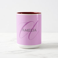 Naam Monogram Initiaal Letter Orchidee & Lila