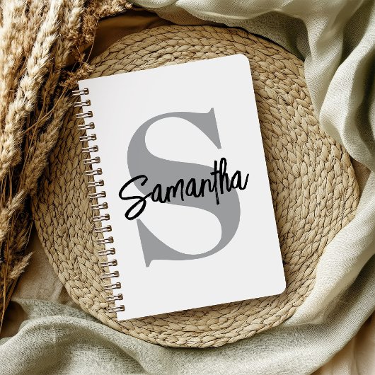 Naam Monogram Initiaal Notitieboek