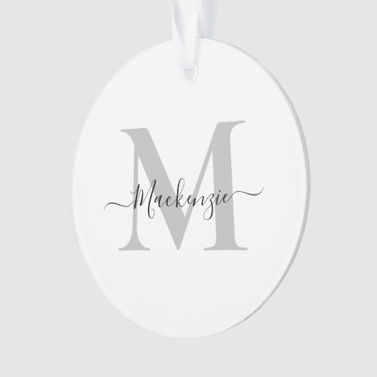 Naam monogram Initiaal personaliseren Acryl Ornament (voorkant)