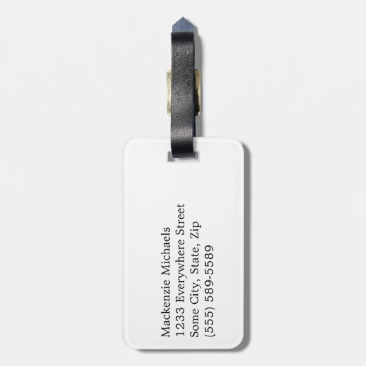 Naam Monogram Initiaal personaliseren Bagagelabel (Achterkant verticaal)