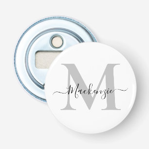 Naam Monogram Initiaal personaliseren Button Flesopener