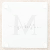 Naam Monogram Initiaal personaliseren Glazen Onderzetter (Achterkant)