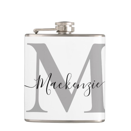 Naam Monogram Initiaal personaliseren Heupfles (Voorkant)