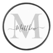 Naam Monogram Initiaal personaliseren Hockey Puck (Voorkant)