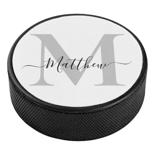 Naam Monogram Initiaal personaliseren Hockey Puck (3/4)