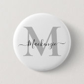 Naam Monogram Initiaal personaliseren Ronde Button 5,7 Cm (Voorkant)
