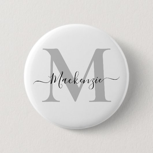 Naam Monogram Initiaal personaliseren Ronde Button 5,7 Cm (Voorkant)