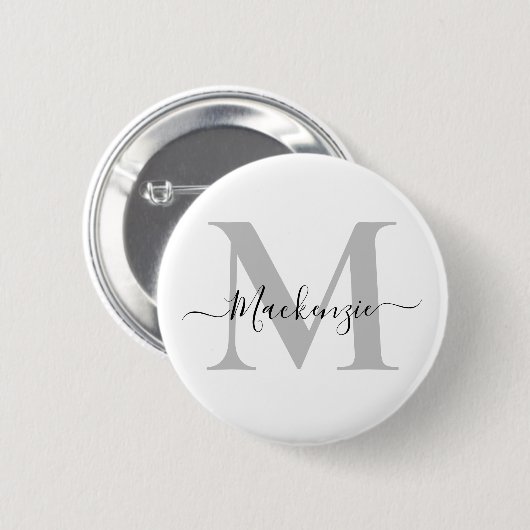 Naam Monogram Initiaal personaliseren Ronde Button 5,7 Cm (Voorkant /achterkant)