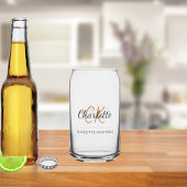 Naam monogram initials script blikvorm glas