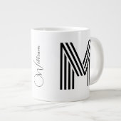 Naam & Monogram JumboCup | gepersonaliseerd Initia Extra Grote Beker (Voorkant rechts)