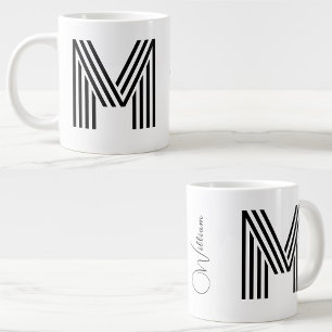 Naam & Monogram JumboCup gepersonaliseerde Initi Extra Grote Beker