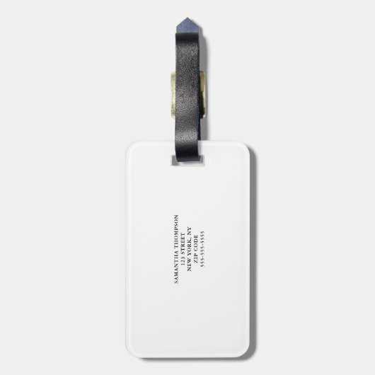 Naam Monogram Lemon Citrus Bagagelabel (Achterkant verticaal)