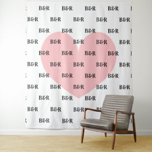 Naam monogram logo trouwpartij foto achtergrond wandkleed