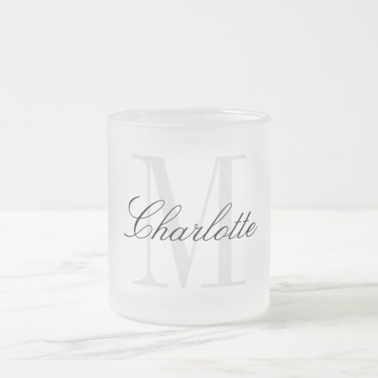 Naam monogram matglas koffiemok (Center)
