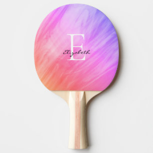 Naam Monogram Meisjesachtig Roze Tafeltennisbatje