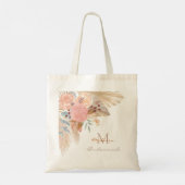 Naam Monogram Pampas Bridesmaid Canvas tas (Achterkant)