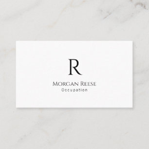 Naam & Monogram, QR-code, Eenvoudig ontwerp Visitekaartje