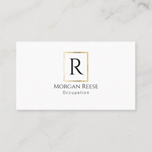 Naam & Monogram, QR-code, Gold Design Visitekaartje (Voorkant)