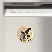 Naam Monogram R Halloween Sky Witch Spiders Magneet (Insitu (Vaatwasser))